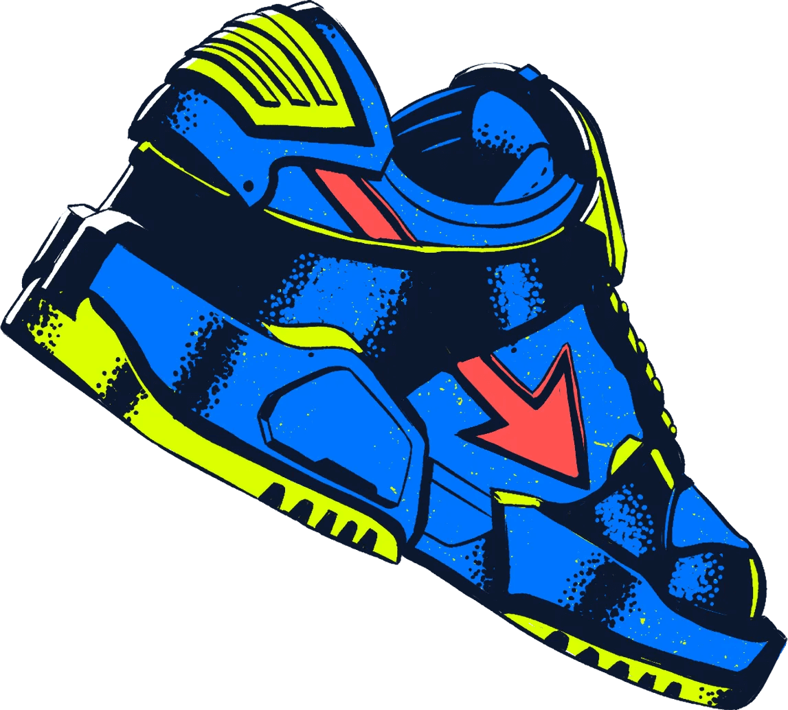 A blue nike shoes illustration
